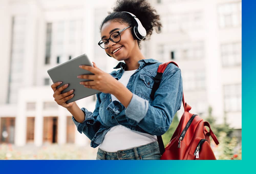 Girl looking at laptop