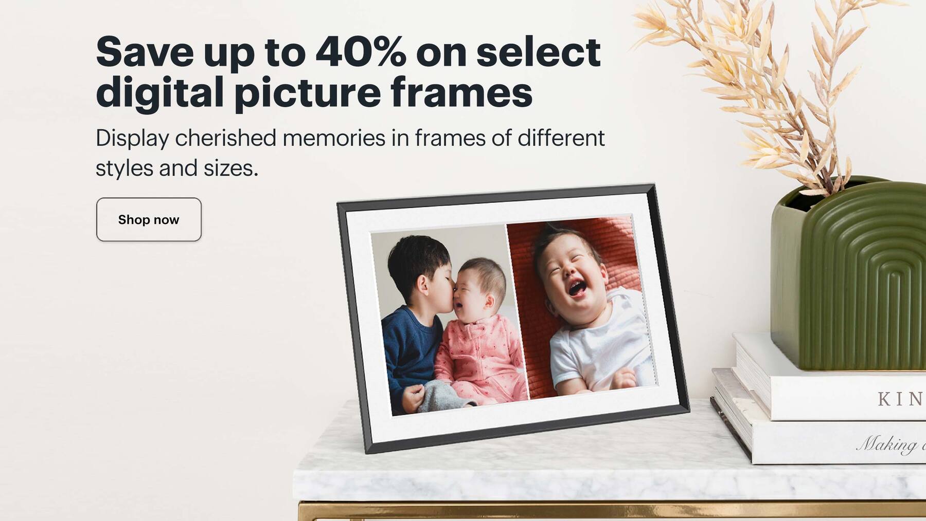 Save up to 40% on select digital picture frames. Display cherished memories in frames of different styles and sizes. Shop now.