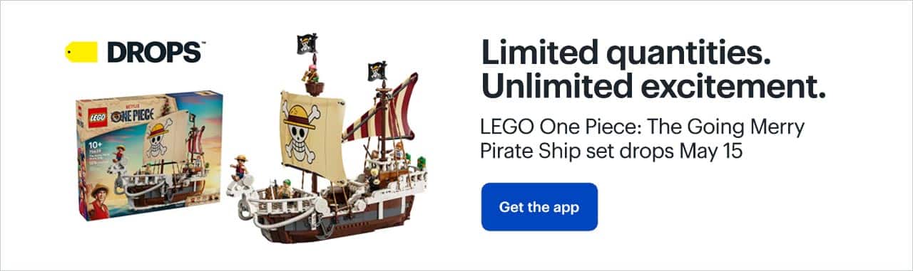 Limited quantities. Unlimited excitement. LEGO One Piece: The Going Merry Pirate Ship drops May 15. Get notified in the app.