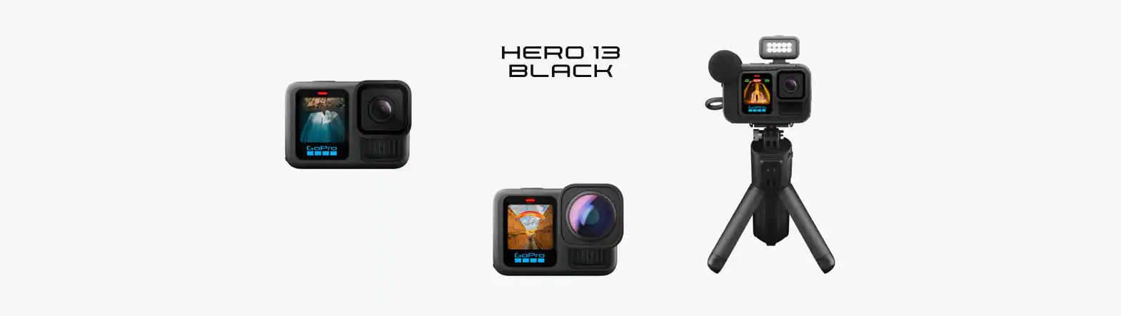 Action cameras and tripod