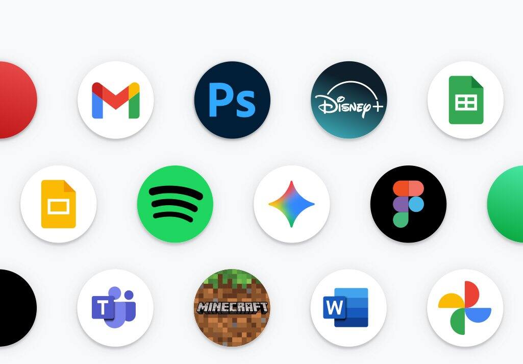 Variety of app icons 