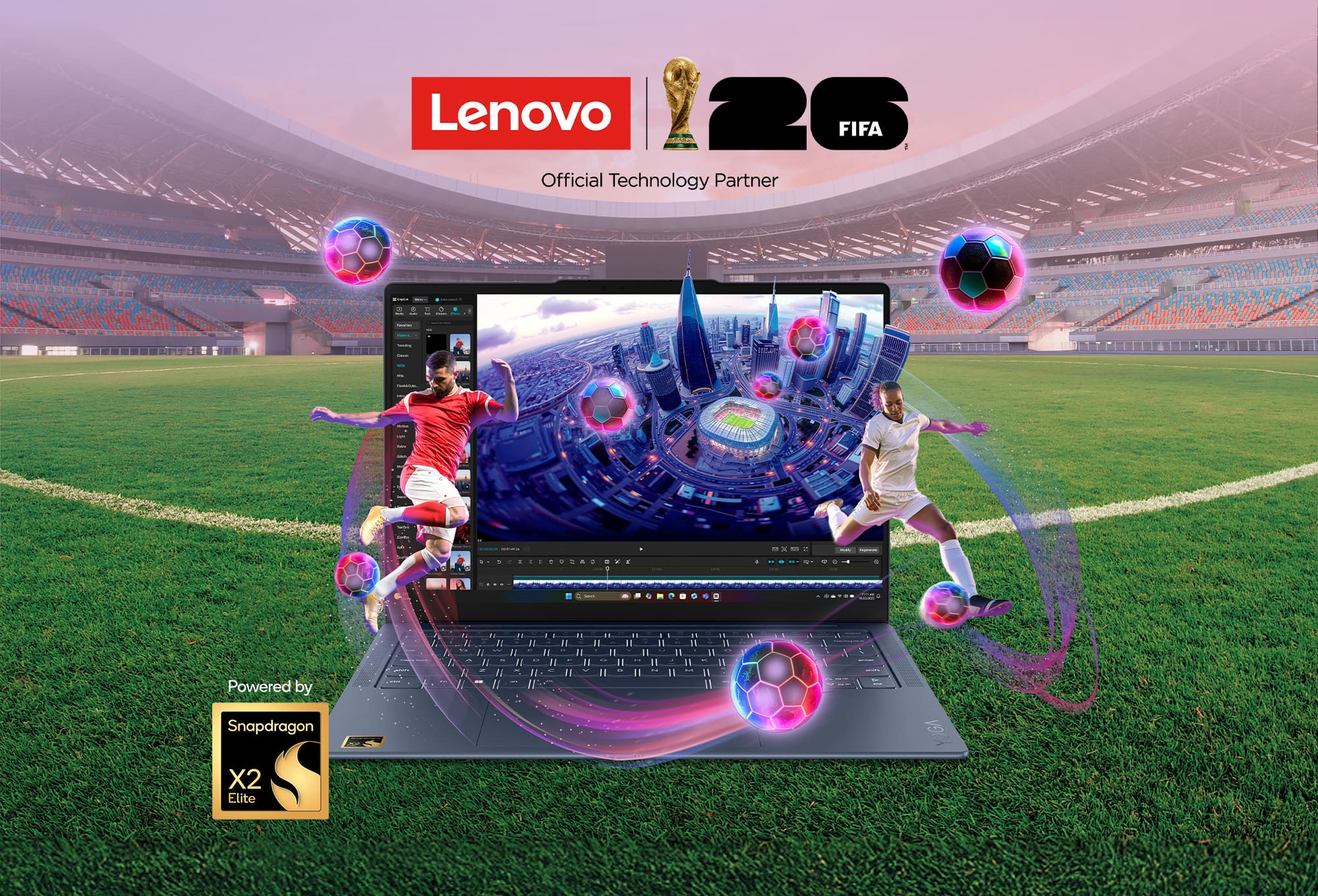 Lenovo, FIFA 26, Official Technology Partner, laptop powered by Snapdragon X2 Elite
