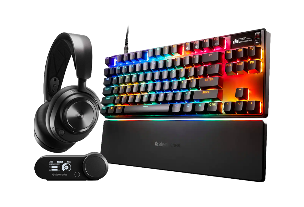 Gaming keyboard and headset