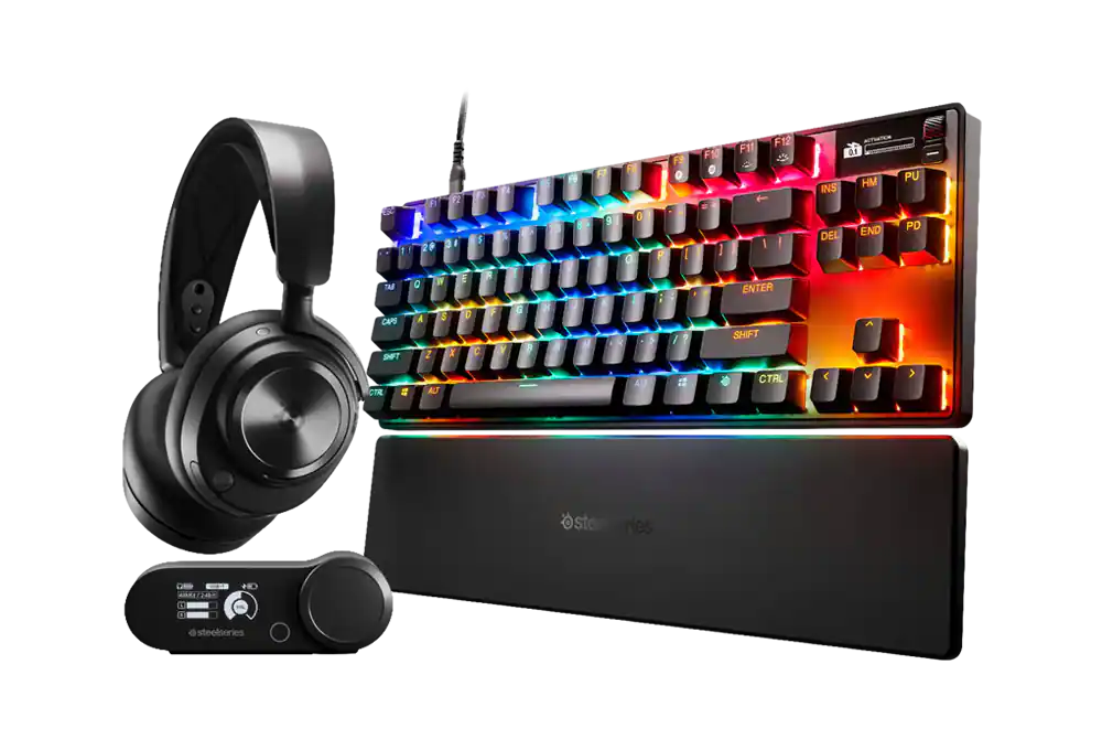 Gaming keyboard and headset