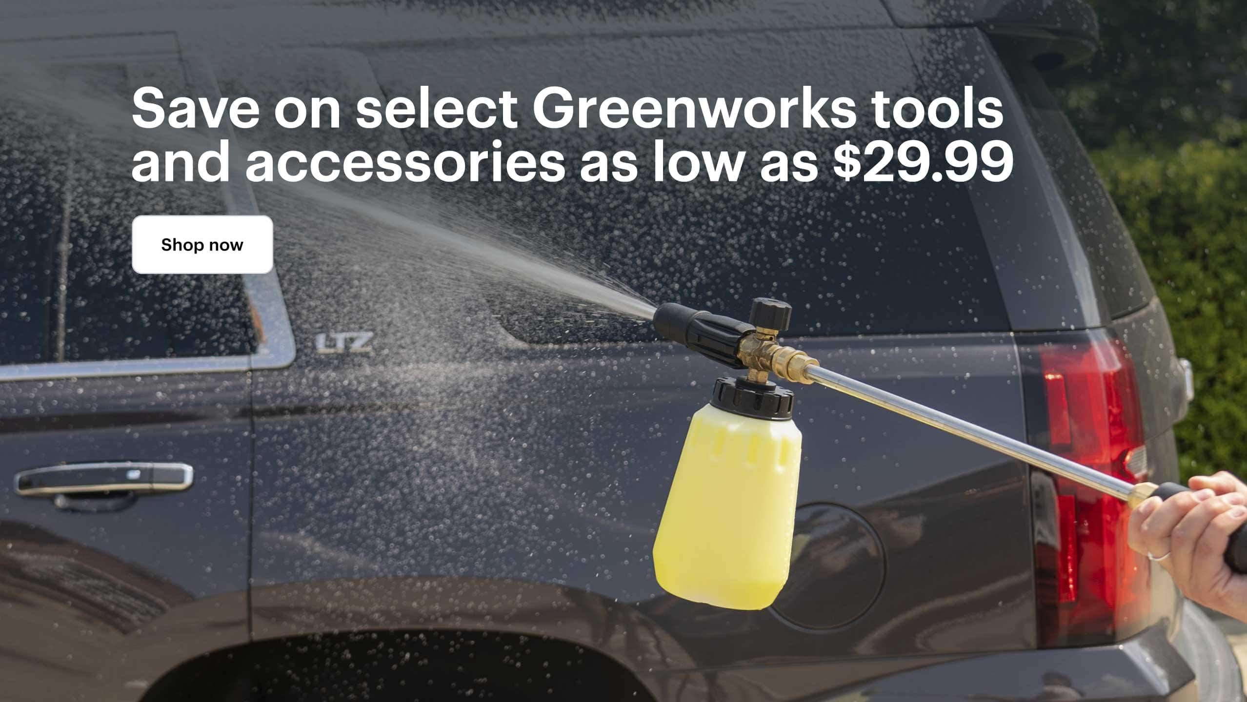 Save on select Greenworks tools and accessories as low as $29.99