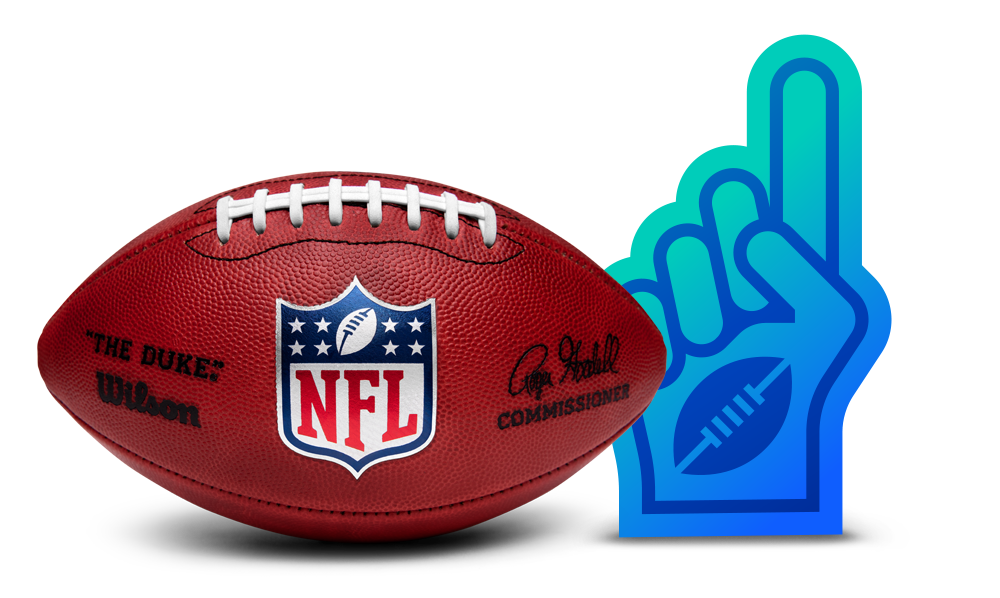 Football and foam finger