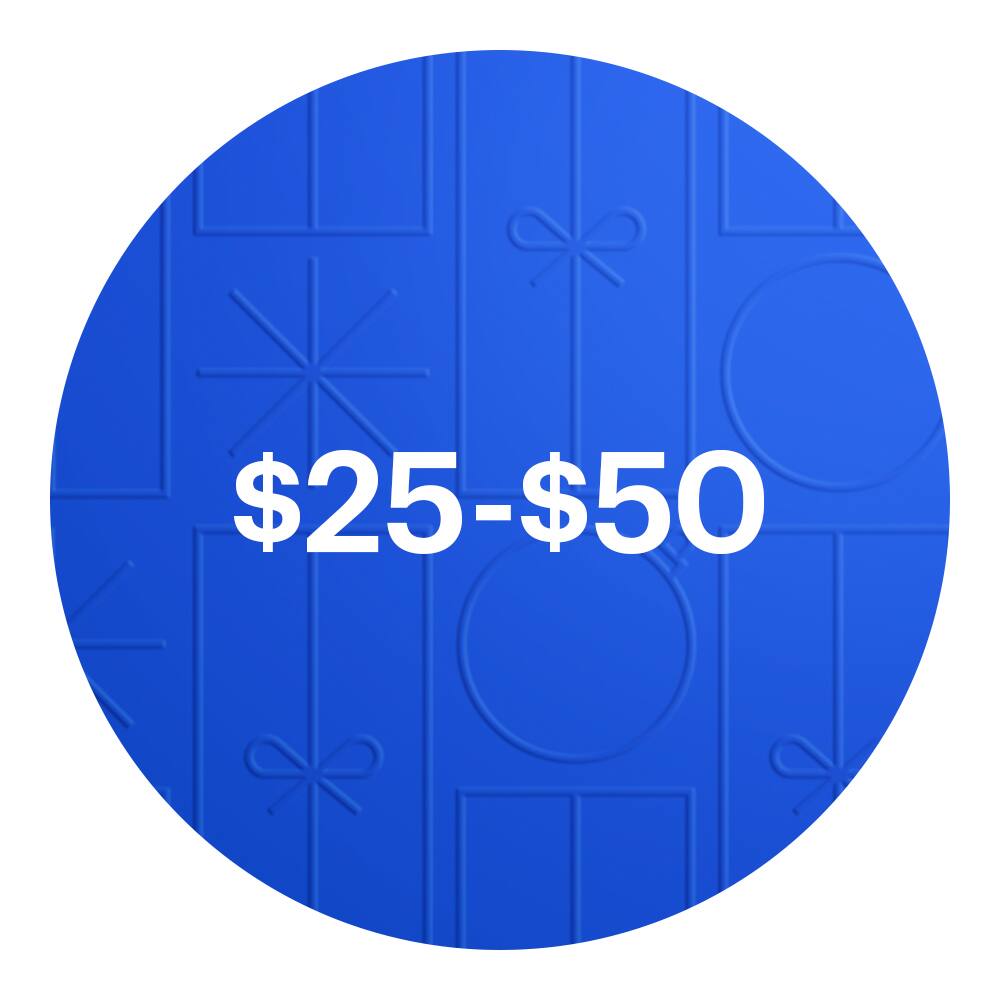 $25–$50