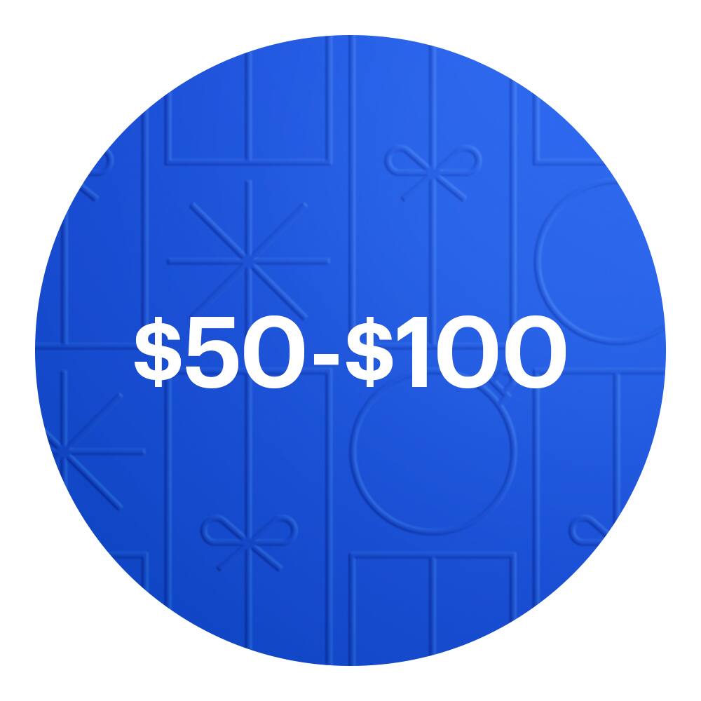 $50–$100