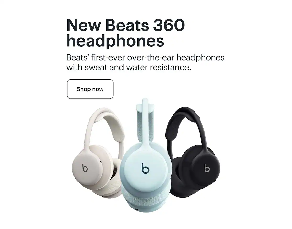 New Beats 360 headphones. Beats’ first-ever over-the-ear headphones with sweat and water resistance.