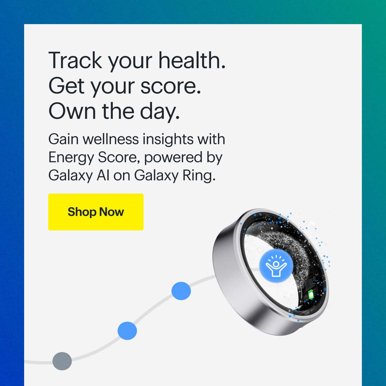 Galaxy Ring with celebratory icon.