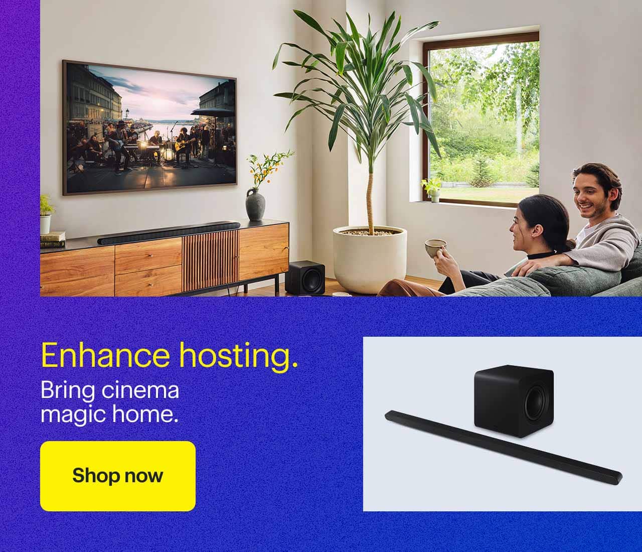 Samsung The Frame TV and Samsung HW Soundbar.