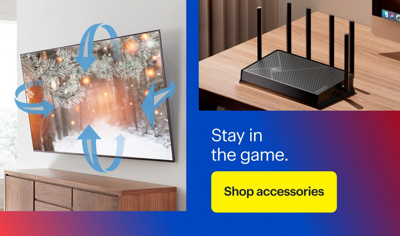 TP-Link Archer BE9700 Router and SANUS Elite Wall Mount.