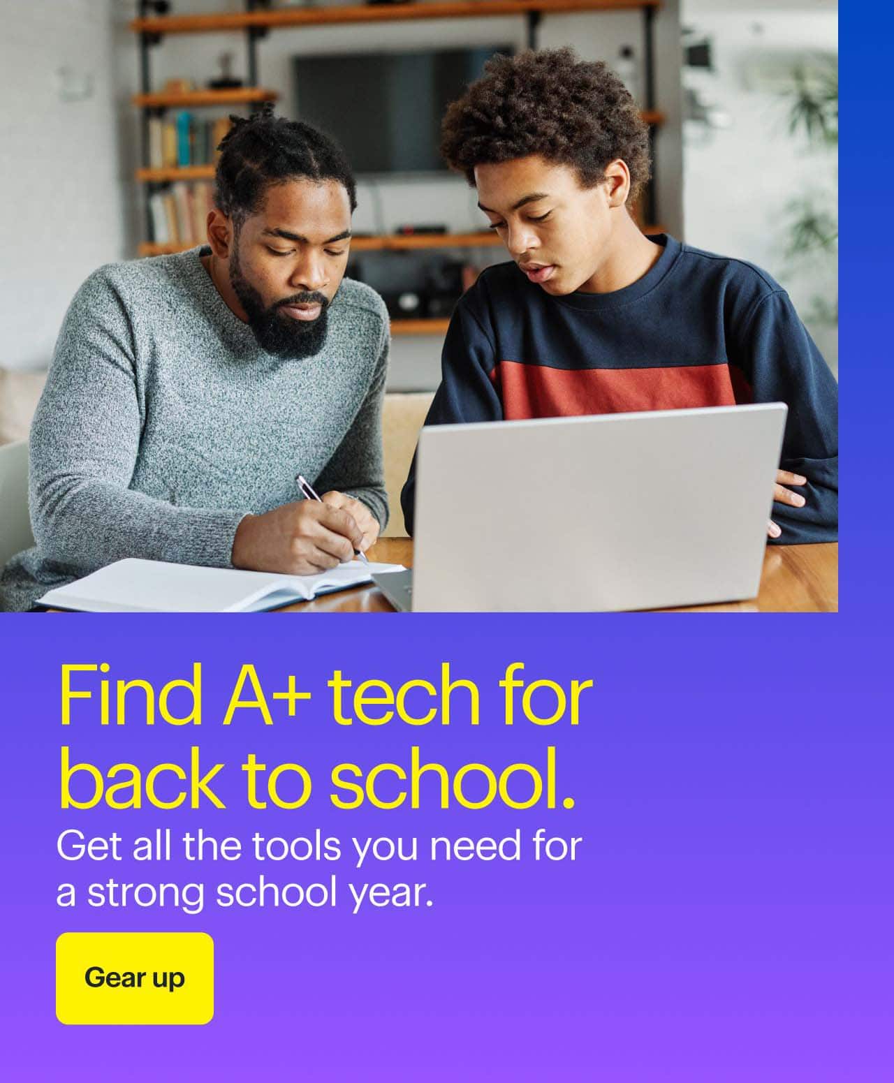 Find A+ tech for back to school.  People studying.