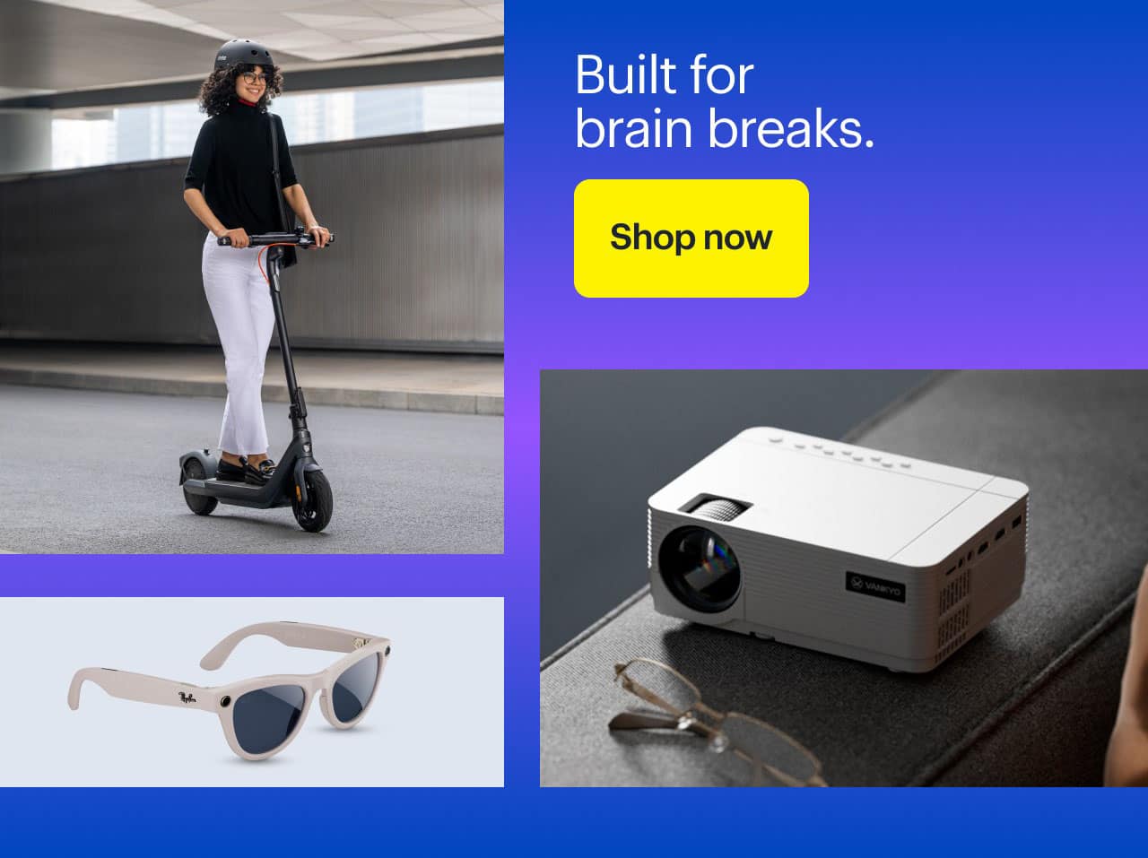 Segway Ninebot E2 Pro Electric Scooter, Ray-Ban Meta Skyler Glasses, Vankyo Leisure 470 Mini Projector.