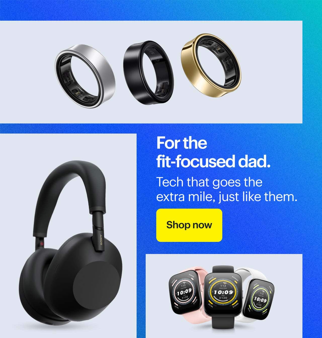 Oura Ring 4, Amazfit Bip 5 Smartwatch and Sony WH-1000XM6 Headphones.