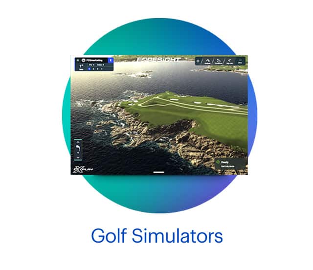 Rangefinder, launch monitor, golf GPS device and golf simulator.