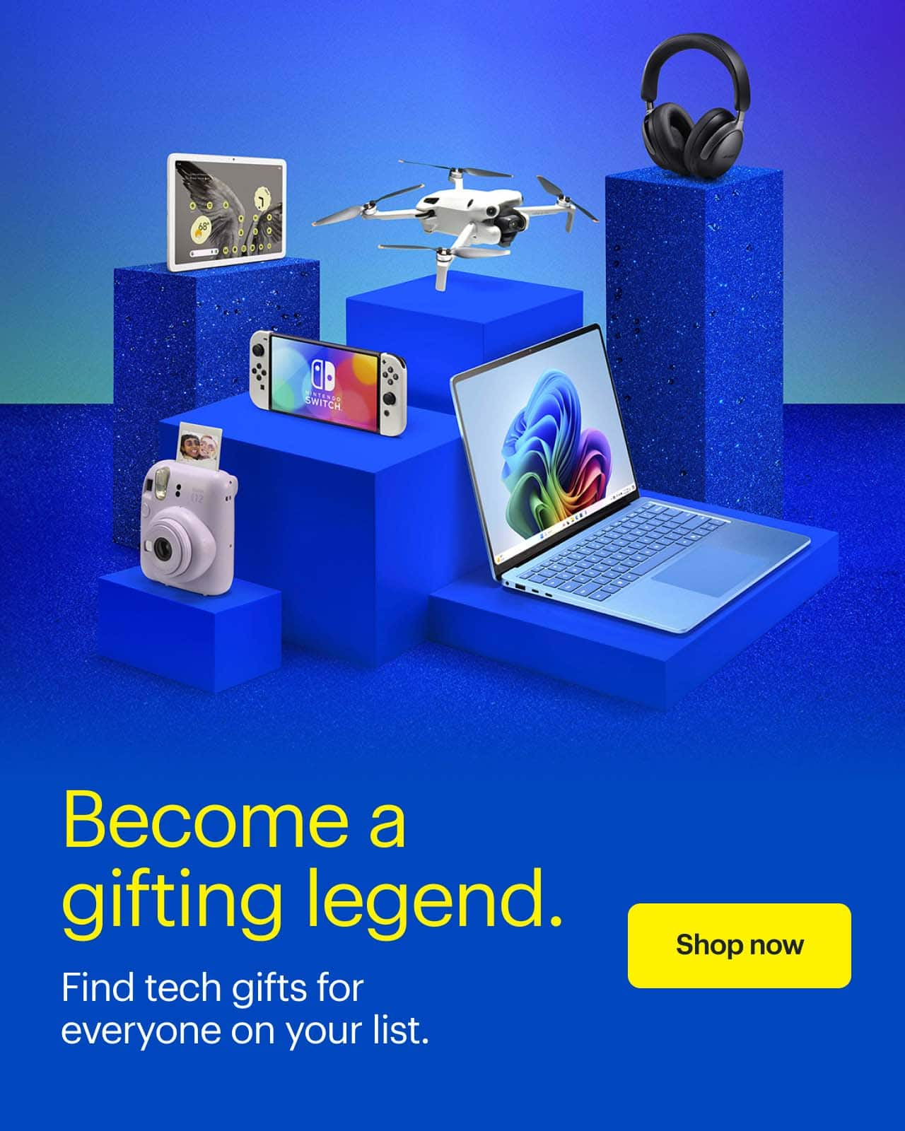 Become a gifting legend.  Assortment of tech gifts.