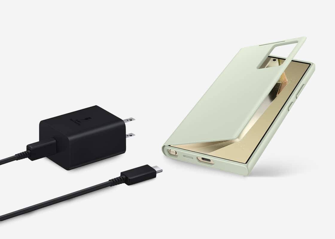 Galaxy phone charger and wallet case.