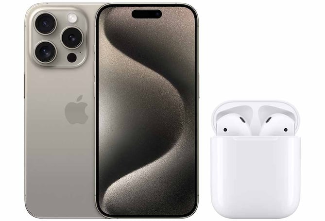Cell phone, AirPods