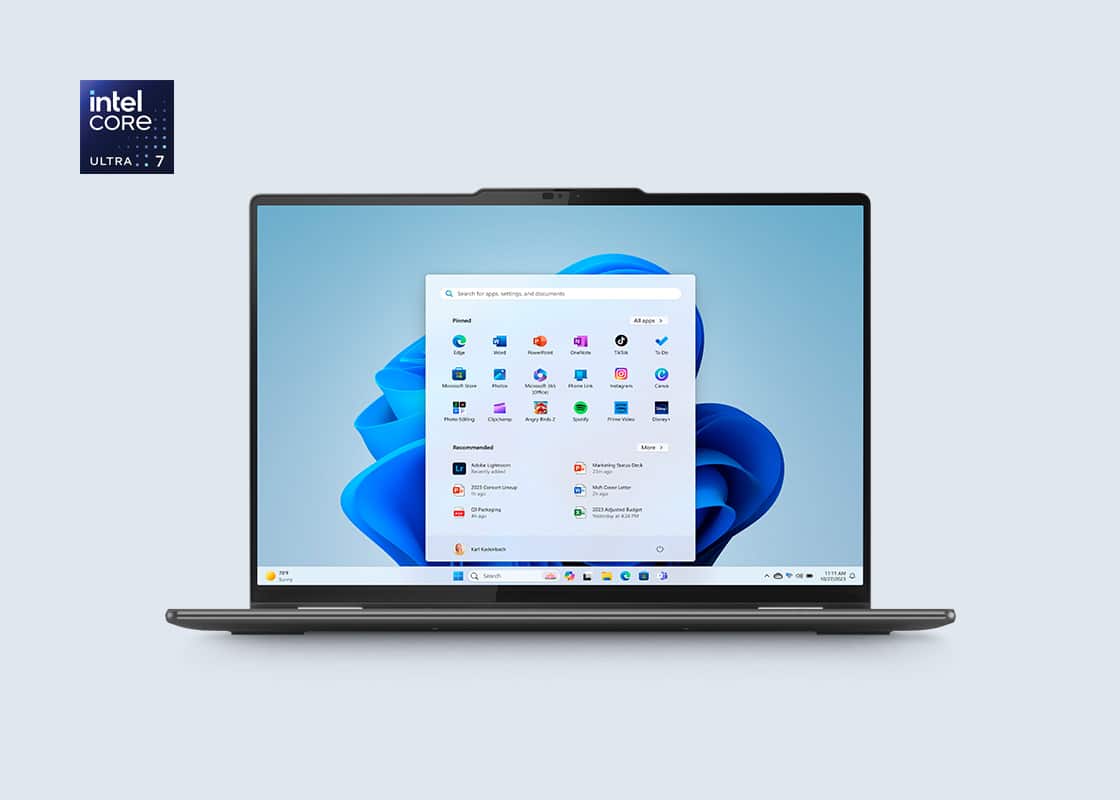 Lenovo laptop with Intel Core Ultra 7 Series 1.