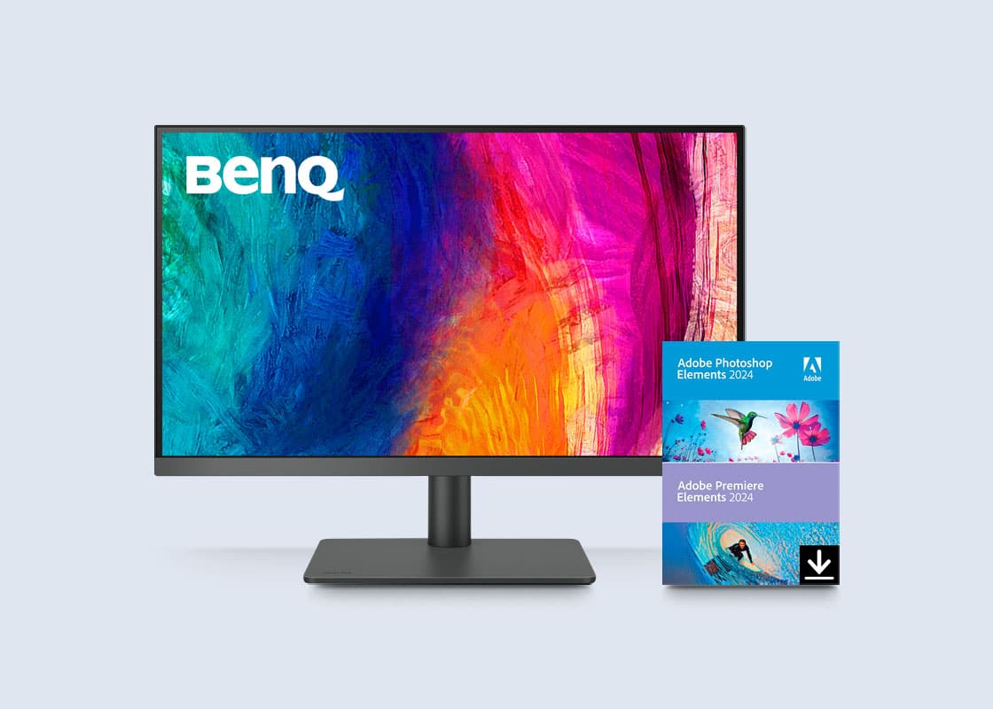BenQ 4K UHD Monitor and Adobe Photoshop Elements 2024.