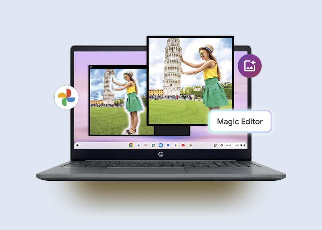 Magic Editor on Chromebook Plus Laptop.