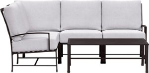 Yardbird® - Colby Outdoor Small Sectional Set with Coffee Table - Silver