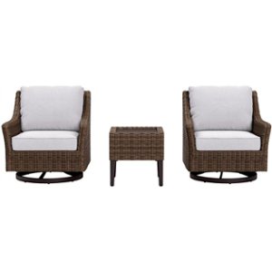 Yardbird® - Harriet Outdoor Conversation Set with Swivel Glider Chairs - Silver