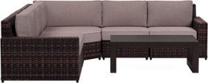 Yardbird® - Langdon Outdoor Large Sectional Set with 45 Degree Corner and Coffee Table - Shale