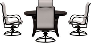 Yardbird® - Pepin 5 Piece Circular Outdoor Dining Set with Swivel Rocking Chairs - Oyster