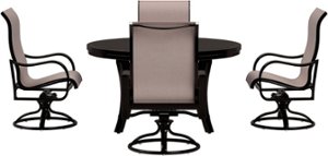 Yardbird® - Pepin 5 Piece Circular Outdoor Dining Set with Swivel Rocking Chairs - Sierra
