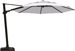 Yardbird® - 11.5' Octagon Cantilever Umbrella with Base - Silver