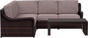 Yardbird® - Waverly Outdoor Large Sectional Set with 90 Degree Corner and Coffee Table - Shale