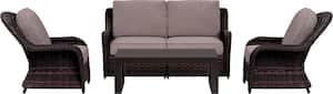Yardbird® - Waverly Outdoor Loveseat Set with Fixed Chairs and Coffee Table - Shale