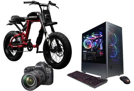 Electric bike, computer, camera, My Best Buy Credit Cards