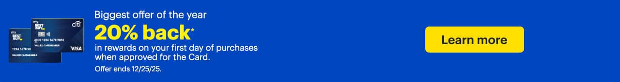 Biggest offer of the year. 20% back in rewards on your first day of purchases when approved for the Card. Offer ends December 25, 2025. Learn More. Reference disclaimer.