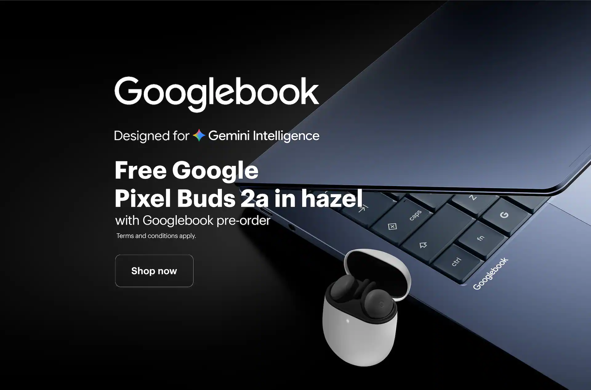 Free Google Pixel Buds 2a in hazel with Googlebook pre-order