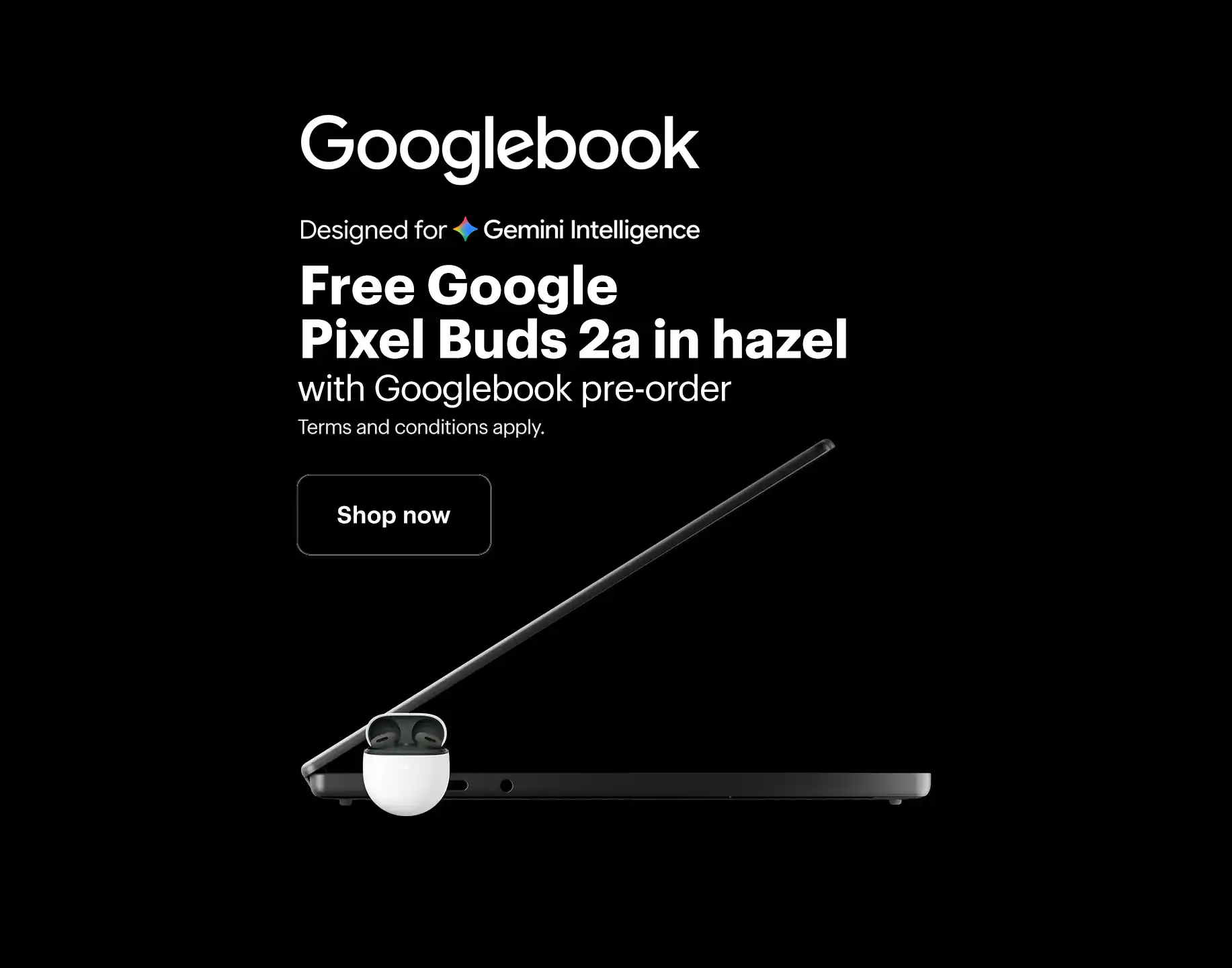 Free Google Pixel Buds 2a in hazel with Googlebook pre-order