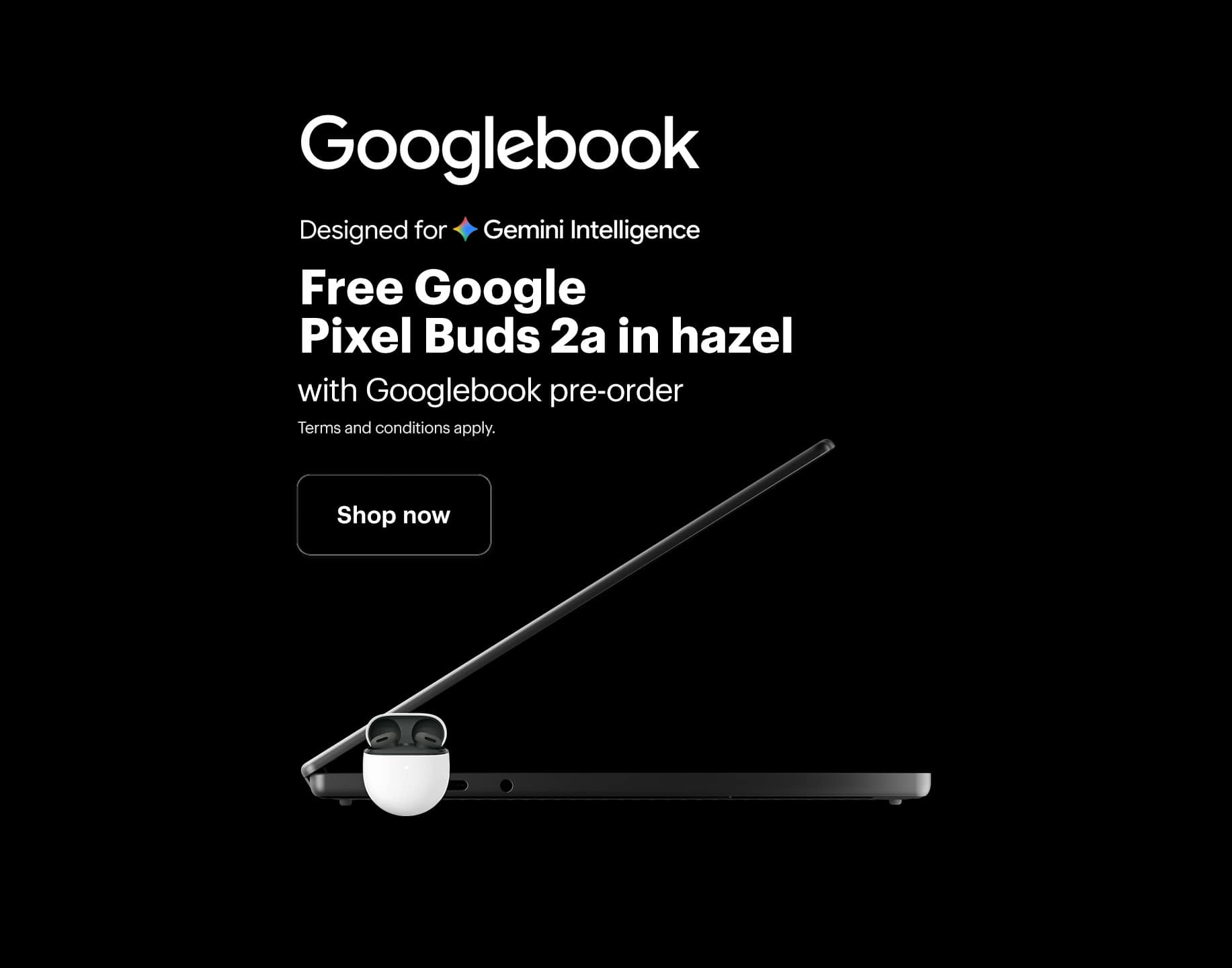 Free Google Pixel Buds 2a in hazel with Googlebook pre-order