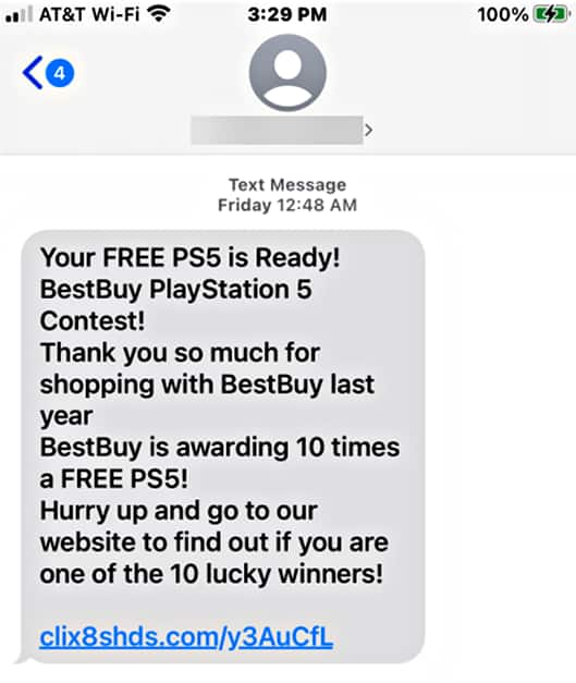 Fraudulent text