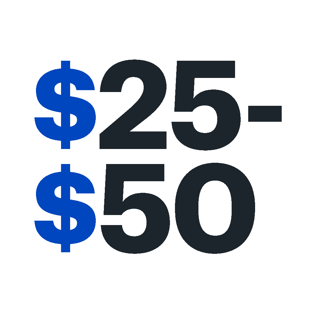 $25 to $50