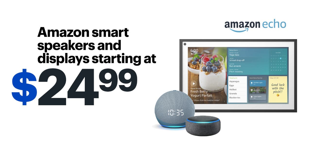 Amazon smart speakers and displays starting at $19.99