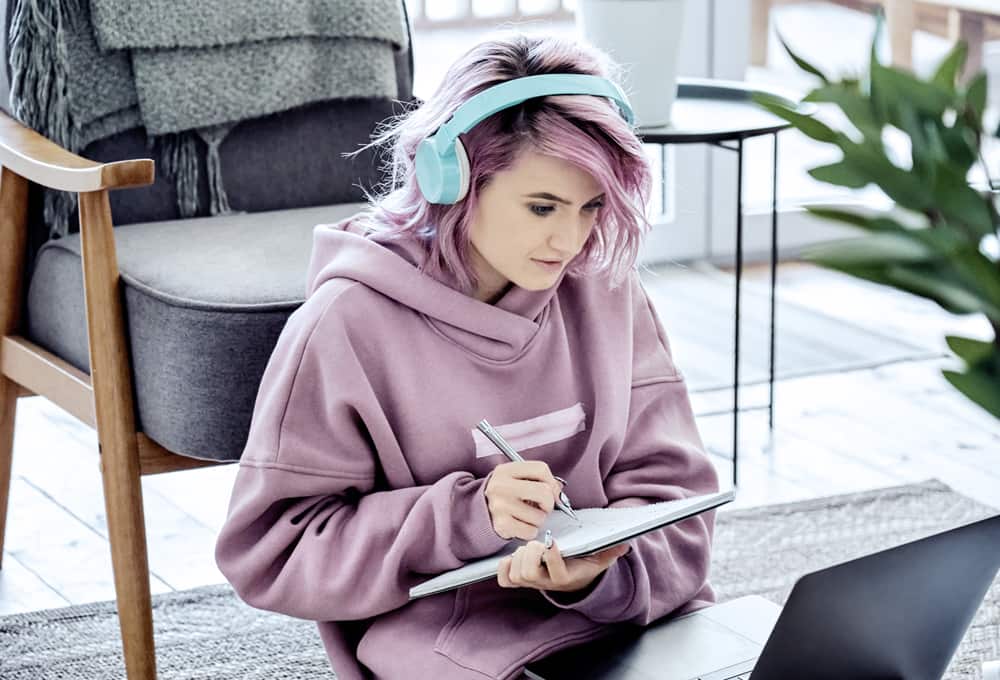 Woman taking notes