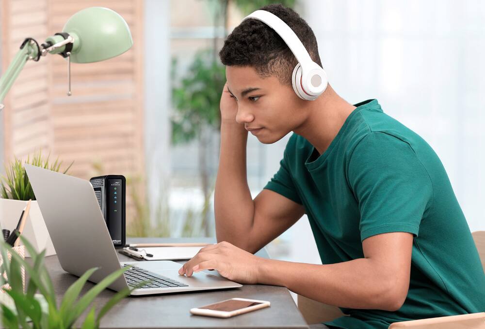Man sitting at desk