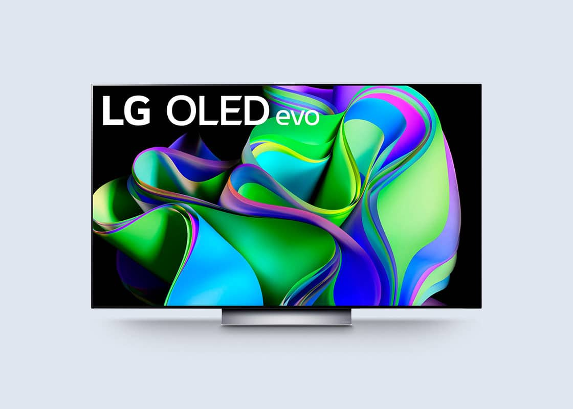 LG OLED evo C3 Series TV with abstract display.