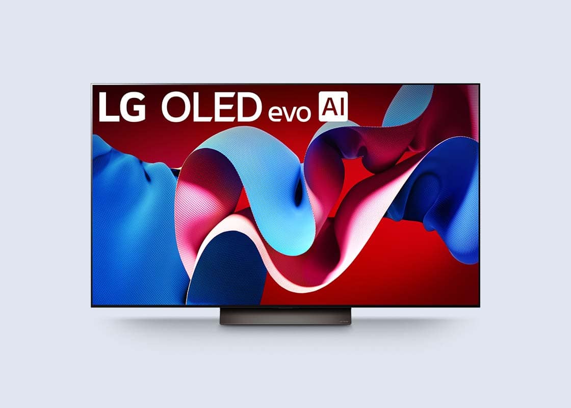 LG OLED evo C4 Series TV with abstract display.