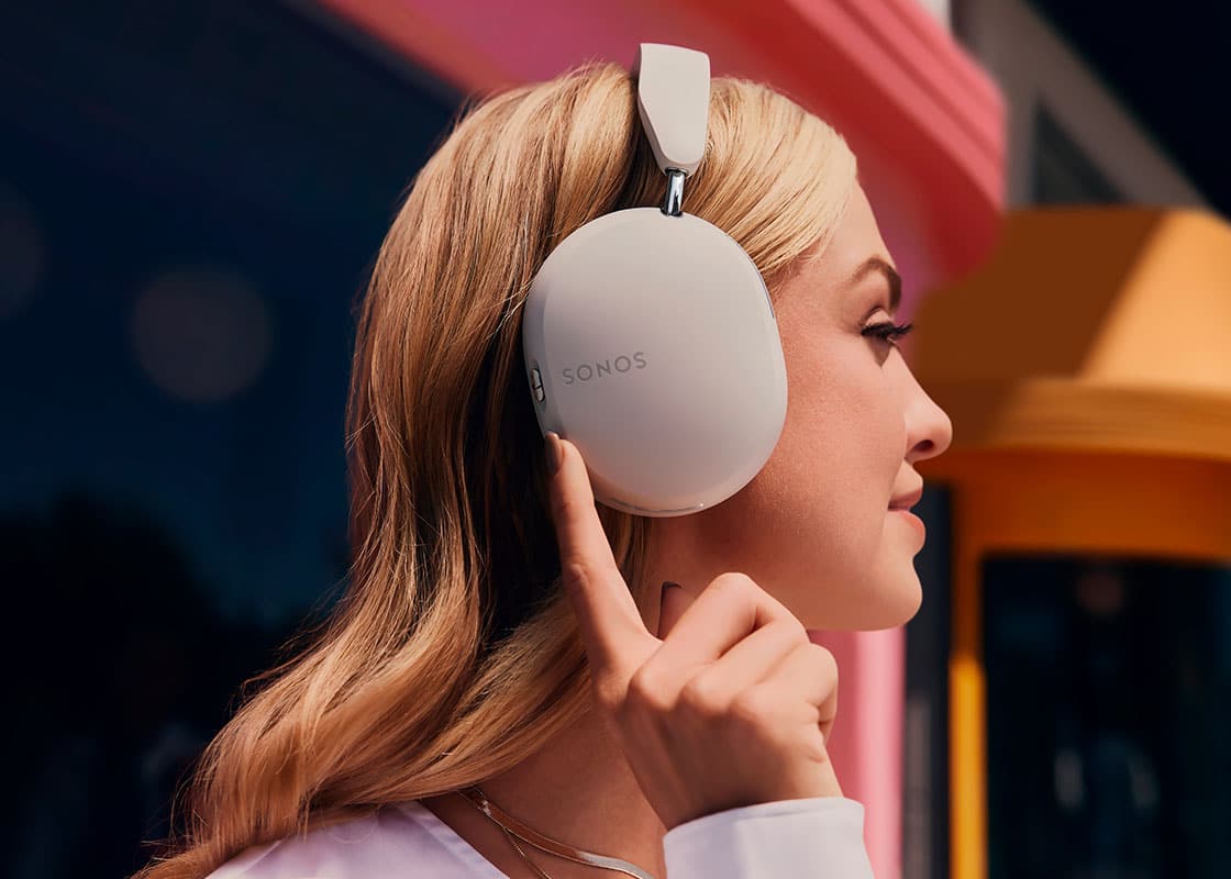 Person wearing Sonos Ace Headphones.