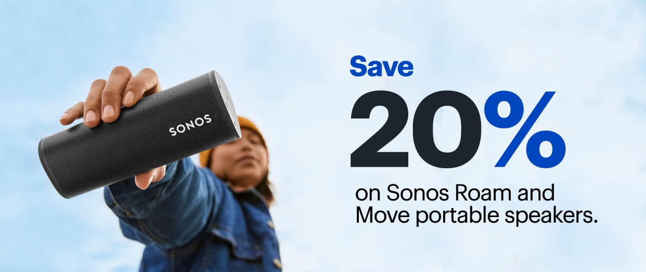 Save 20% on Sonos Roam and Move portable speakers.