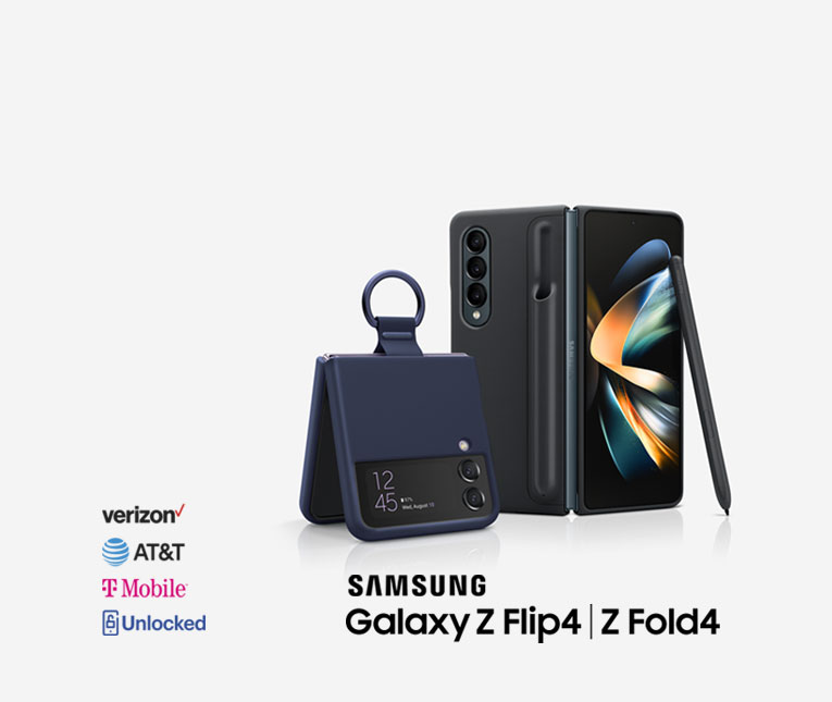 Cell phones, Samsung, Verizon, A T and T, Sprint, unlocked, samsung galaxy Z Fold 4, samsung galaxy Z Flip 4