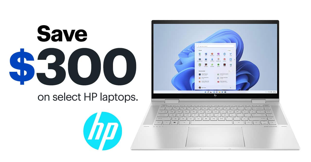 Save $300 on select HP laptops.